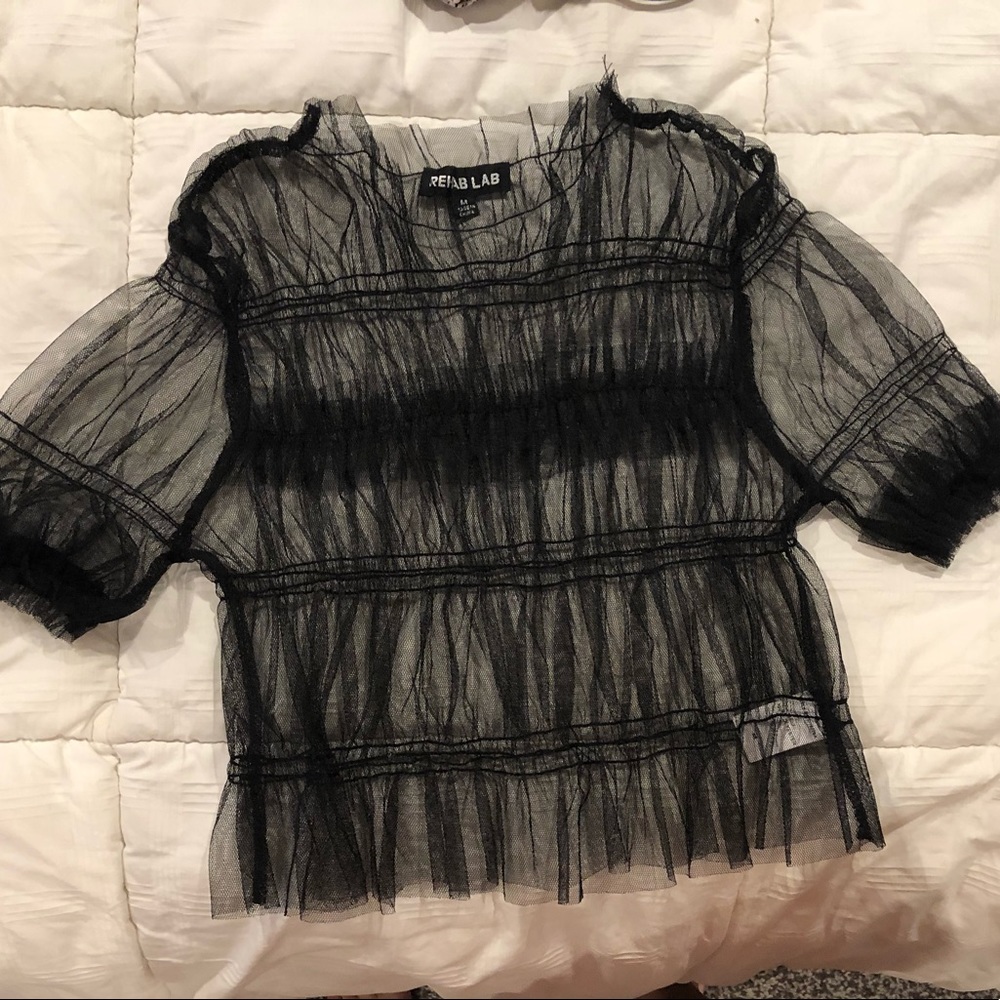Sheer black crop top